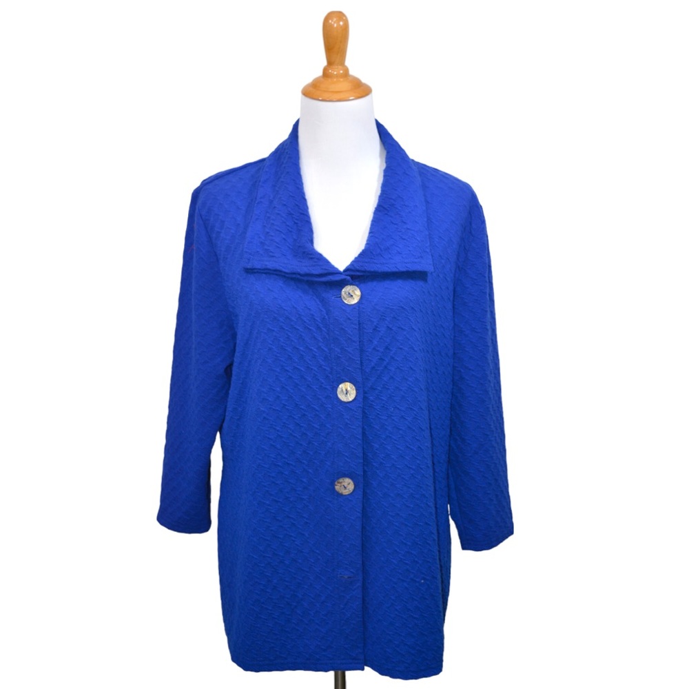 Toofan Blue Button Asymmetrical Shirt Tunic Top XL